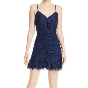 AQUA
LACE RUCHED DRESS